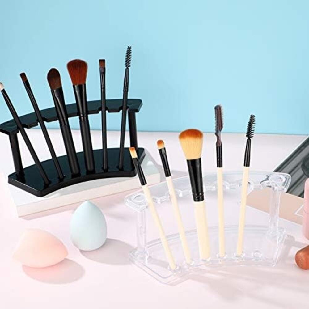 2 Pieces Plastic Pen Holder Stand Display Rack 6-Slot (Black) - Picture 2 of 6